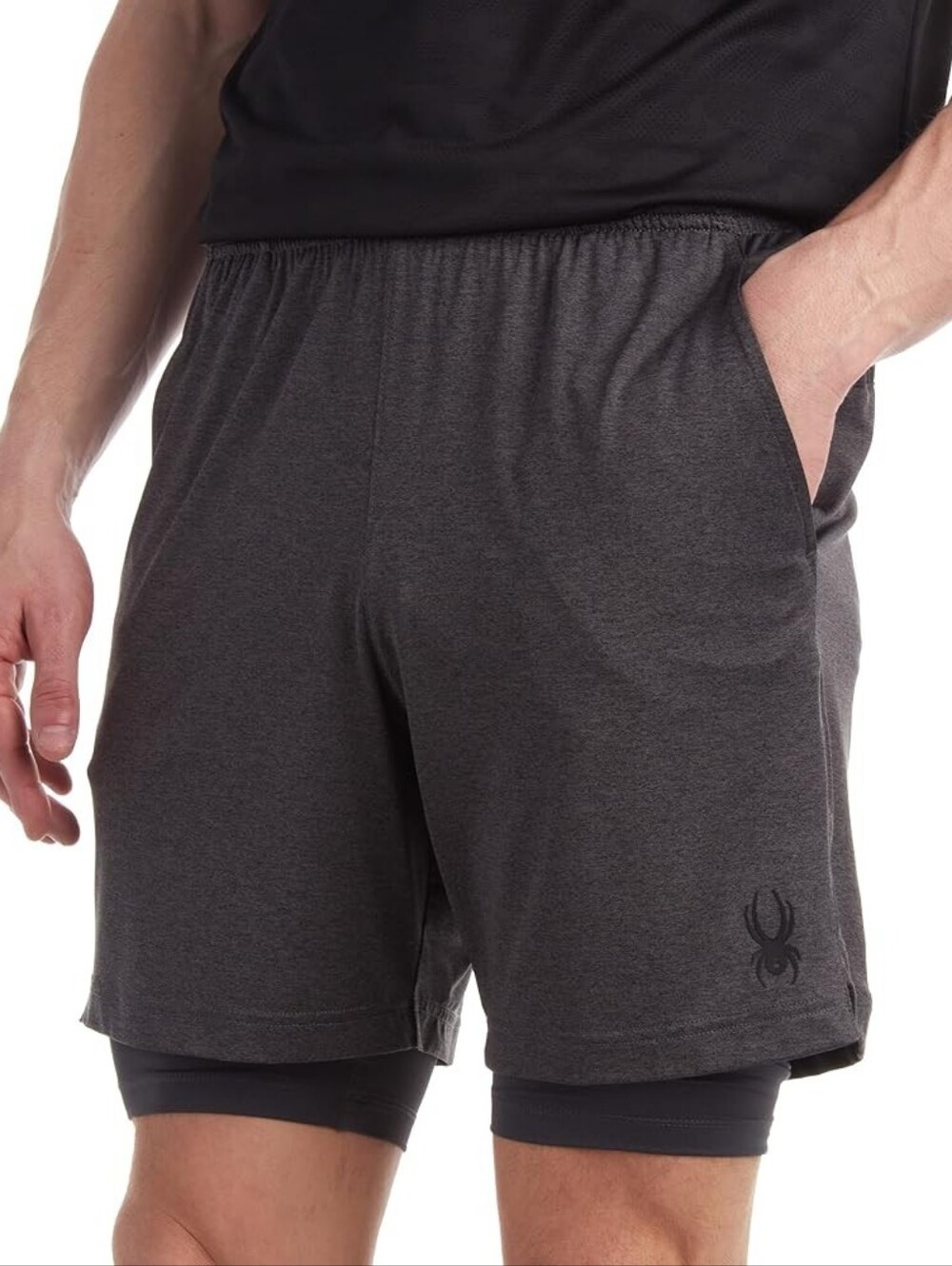 Spyder Men's Athletic Shorts 2 in 1 Performance Active Gym Shorts Men's XL NWT